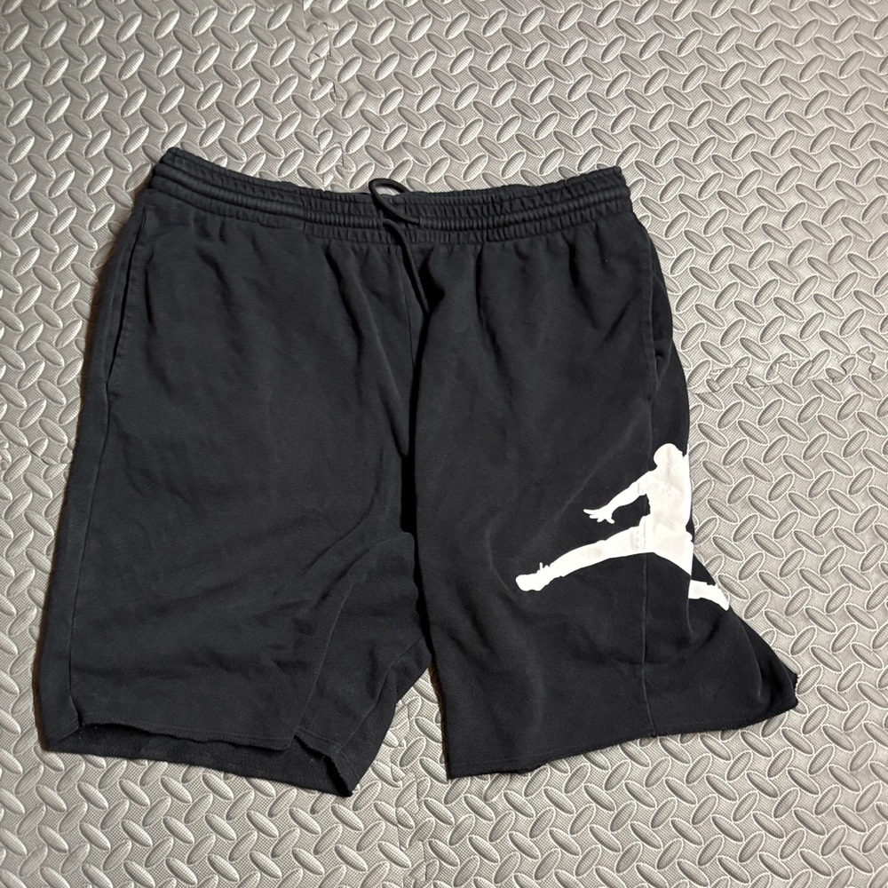 Jordan Athletic Shorts in Black with White Logo